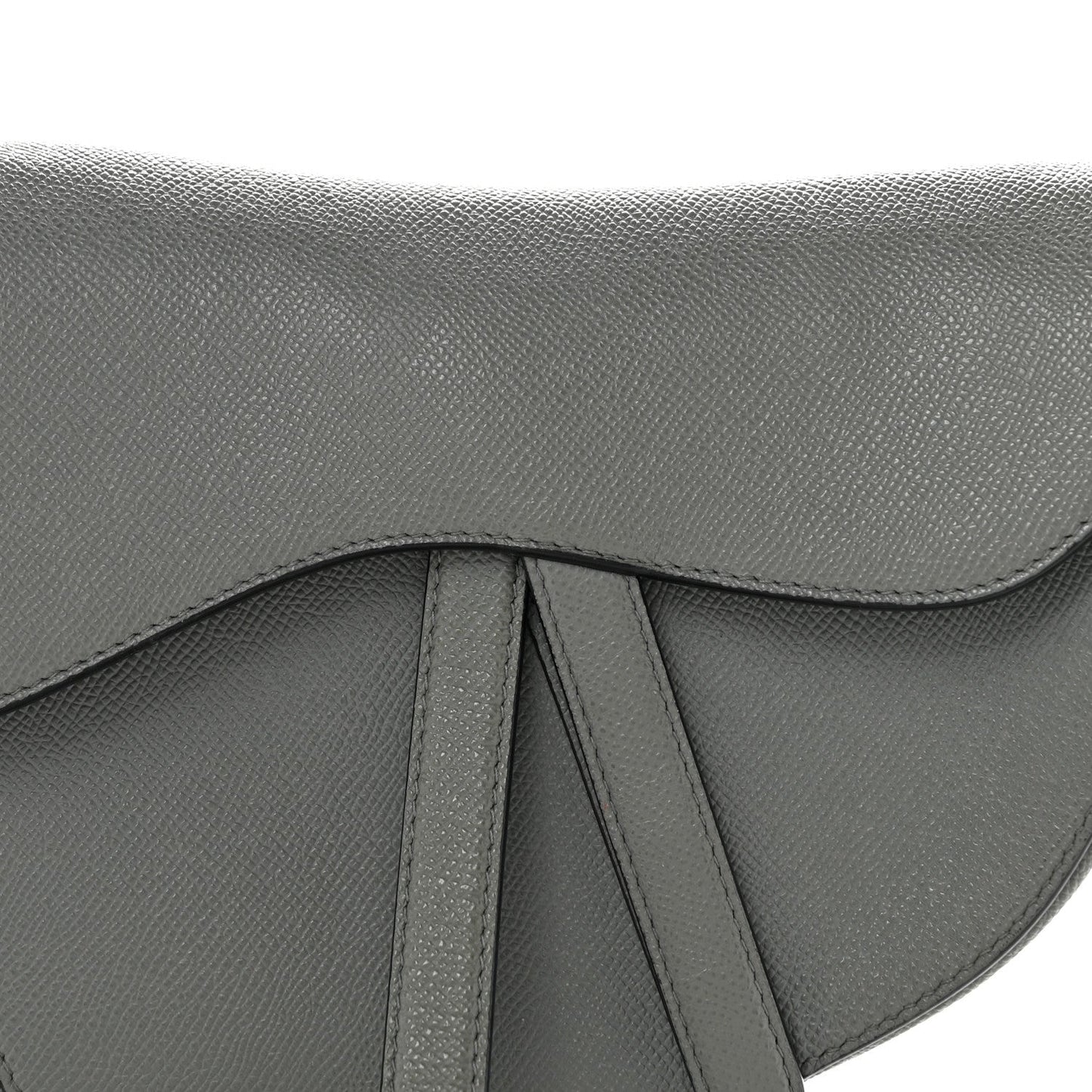 Grained Calfskin Saddle Bag Grey