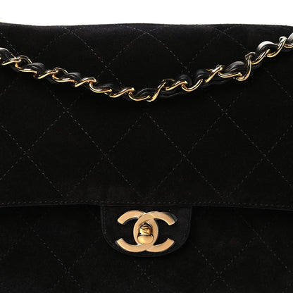 Suede Calfskin Small Souplissimo Maxi Flap Black