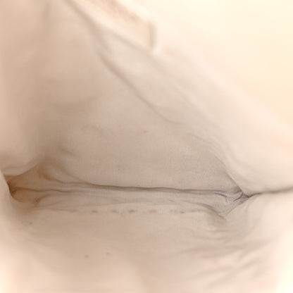 Calfskin Quilted Fringe Small Shopping Bag White