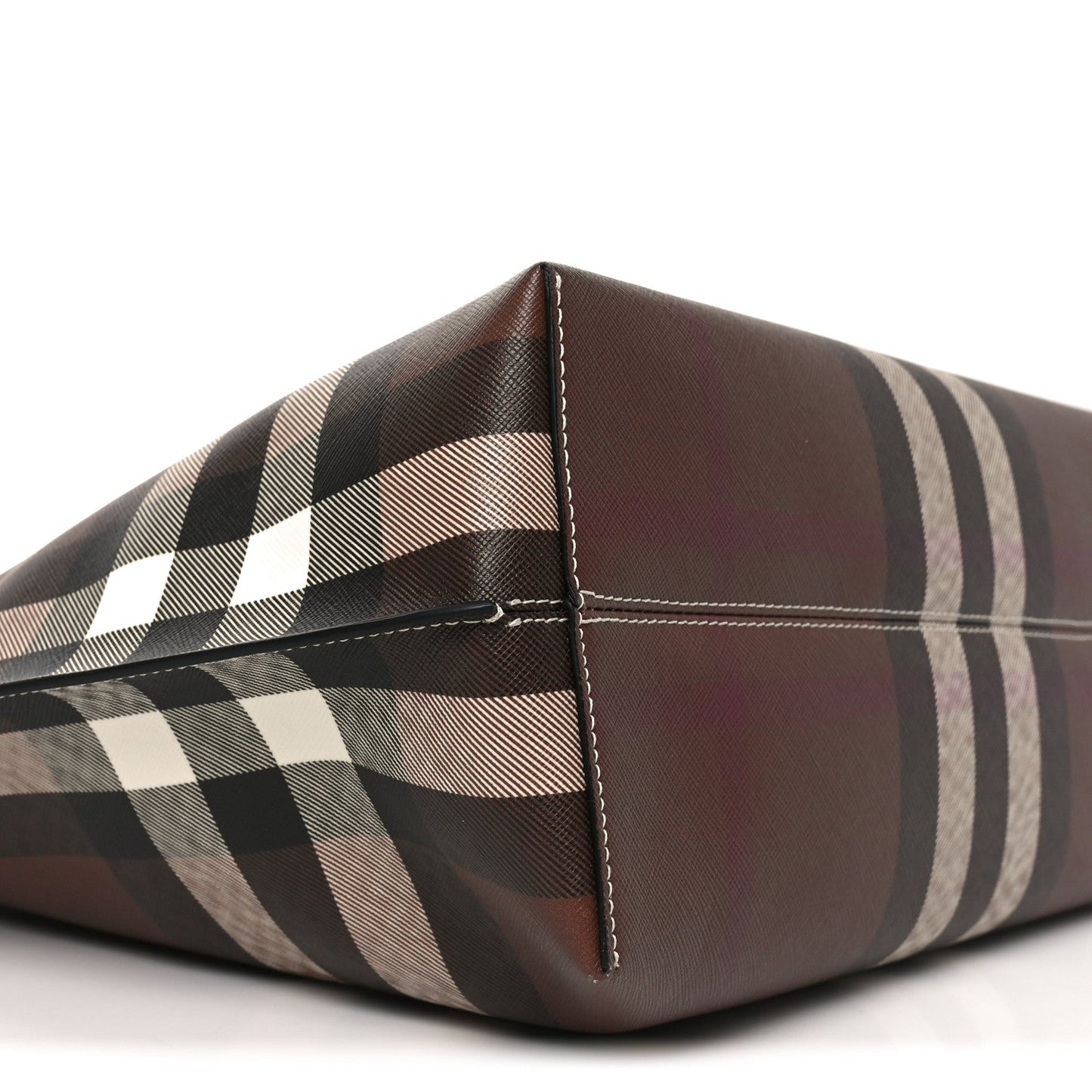 E-Canvas Check Medium Soft TB Tote Dark Birch Brown