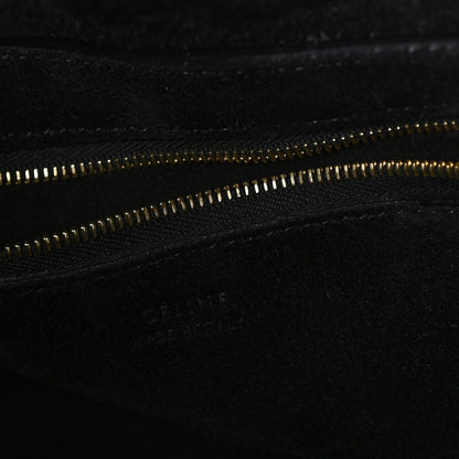 Soft Grained Calfskin Sangle Bucket Bag Black
