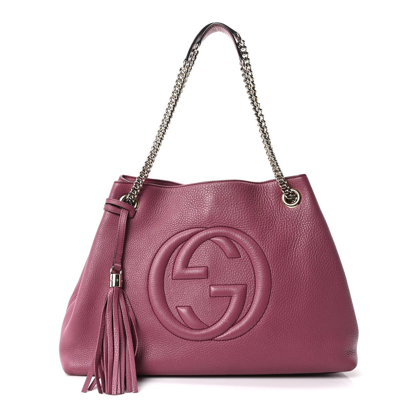 Pebbled Calfskin Medium Soho Chain Shoulder Bag Peonia Flower
