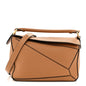 Grained Calfskin Small Puzzle Bag Tan