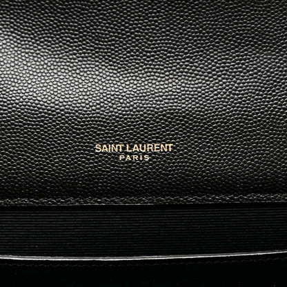 Grain De Poudre Textured Mixed Matelasse Triquilt Medium Monogram Satchel Black