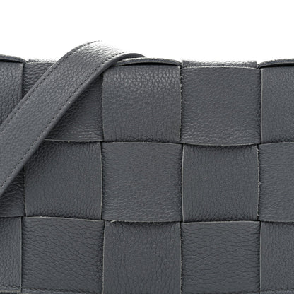 Grained Calfskin Maxi Intrecciato Cassette Crossbody Bag Thunder