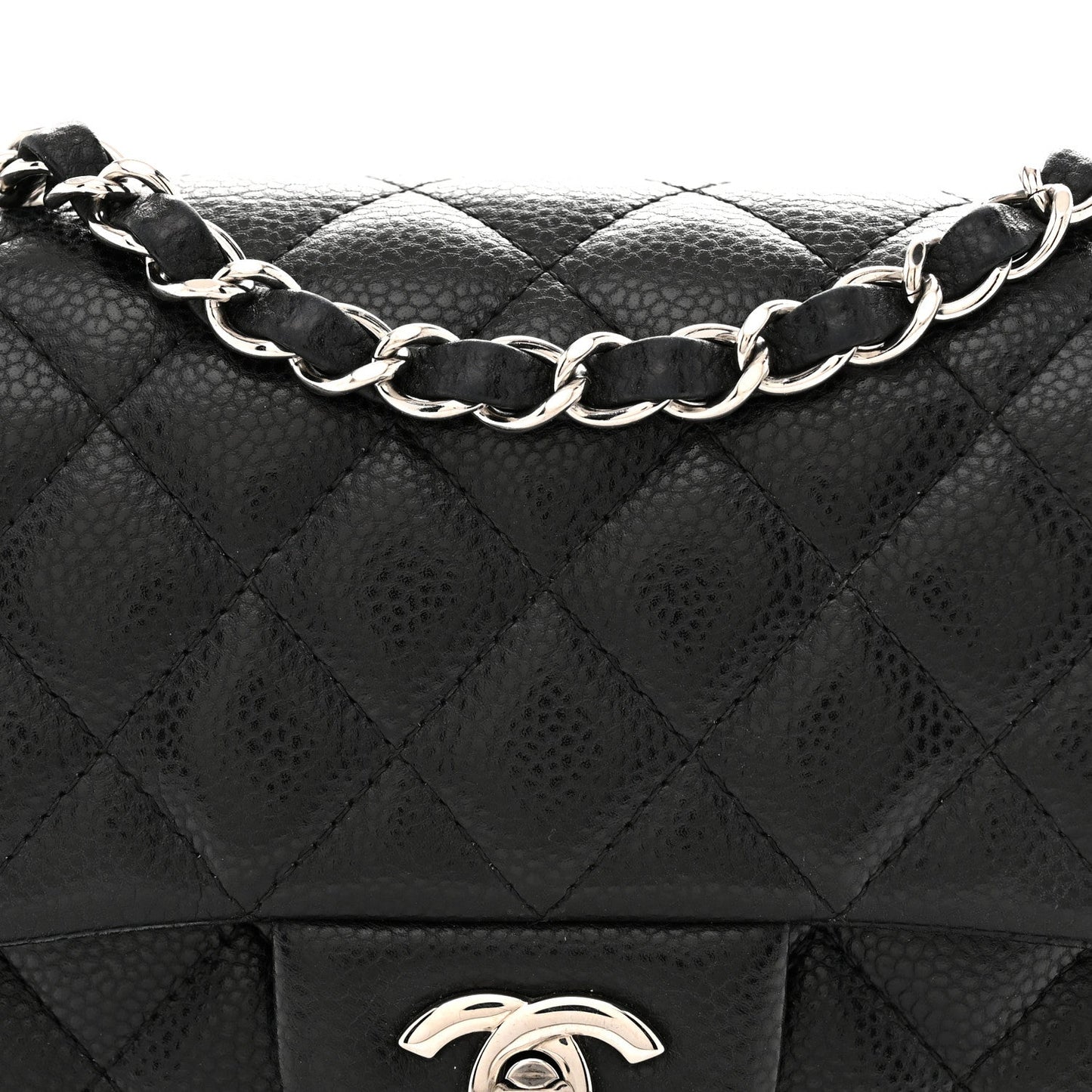 Caviar Quilted Mini Square Flap Black