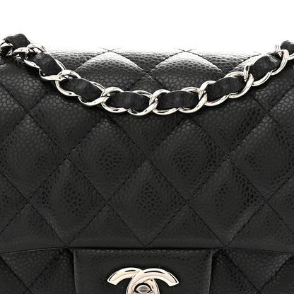 Caviar Quilted Mini Square Flap Black
