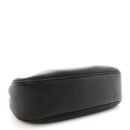 Supple Grained Calfskin Medium Polly Black