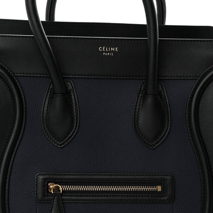 Velluto Calfskin Mini Tri-Color Luggage Navy