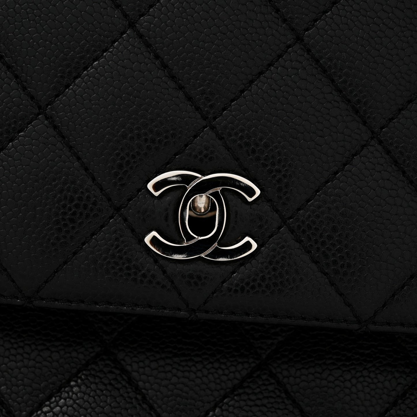 Caviar Quilted Jumbo Kelly Flap Black