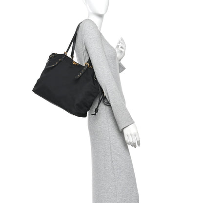 Tessuto Nylon Saffiano Tote Black