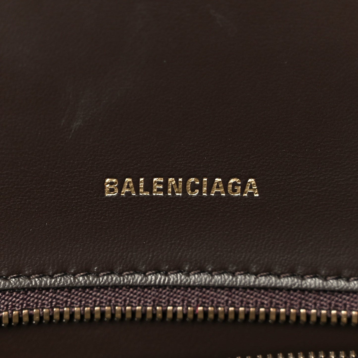 Used Calfskin Small Hourglass Top Handle Bag Brown