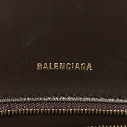 Used Calfskin Small Hourglass Top Handle Bag Brown