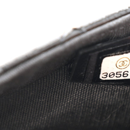 Shiny Aged Calfskin Quilted Waist Belt Bag Black