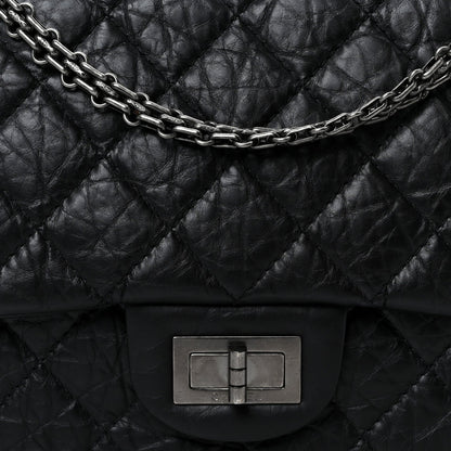 Aged Calfskin Quilted 2.55 Reissue 227 Flap Black