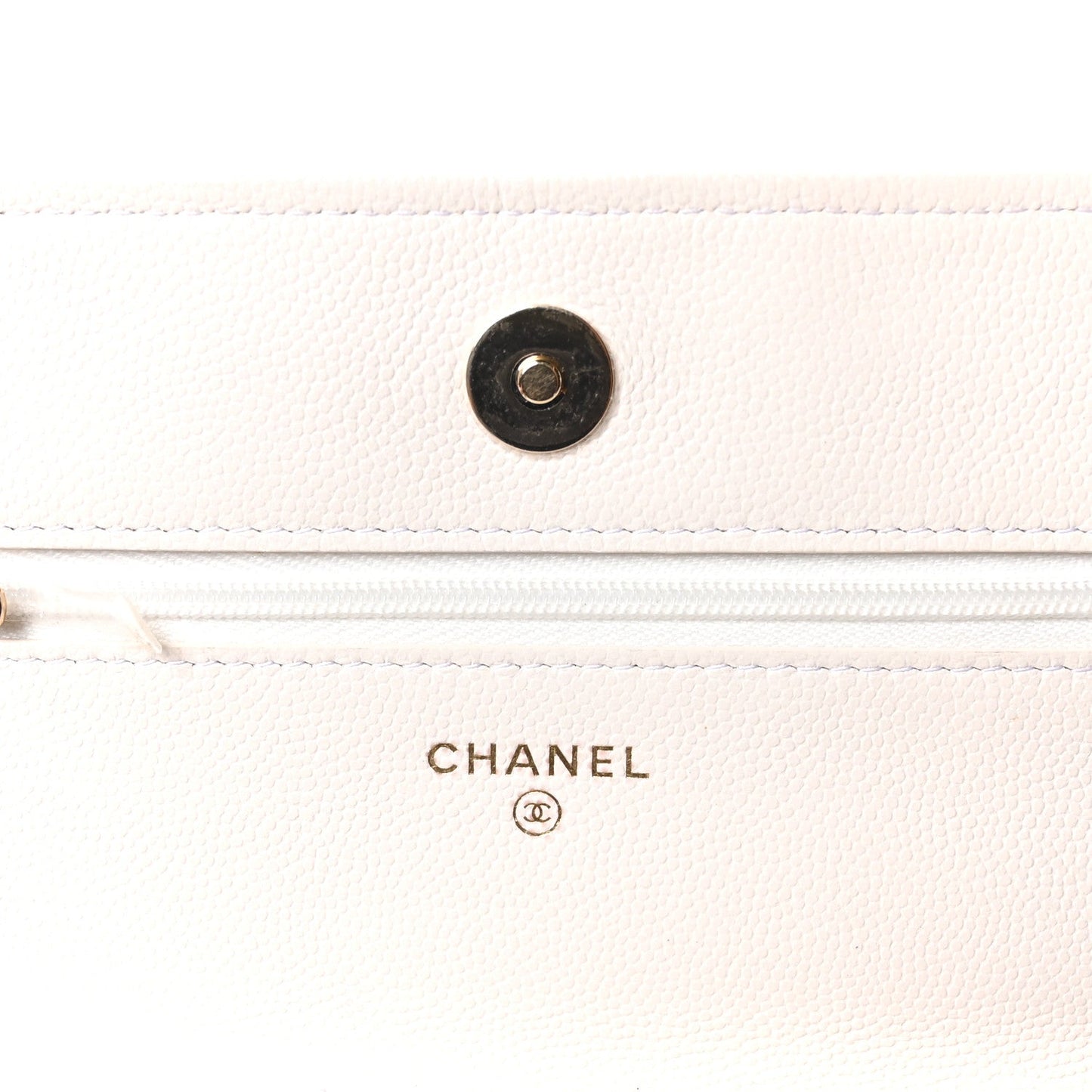 Caviar Quilted Wallet On Chain WOC White