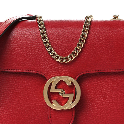 Dollar Calfskin Small Interlocking G Shoulder Bag Red