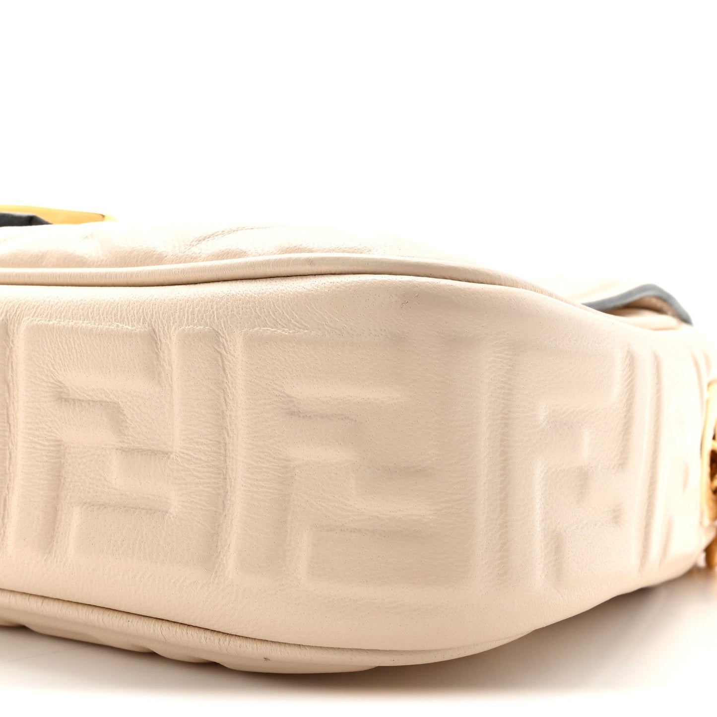 Nappa Small FF Embossed Midi Chain Baguette Camelia