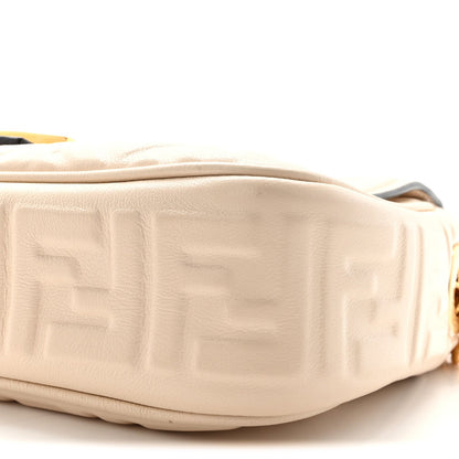 Nappa Small FF Embossed Midi Chain Baguette Camelia