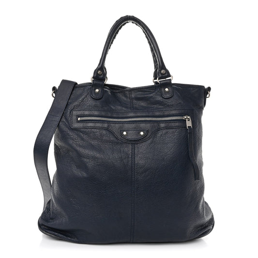 Agneau Classic Silver Hardware Hexagon Bleu Mineral