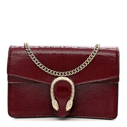 Crinkled Patent Mini Dionysus Shoulder Bag Rosso Ancora Red