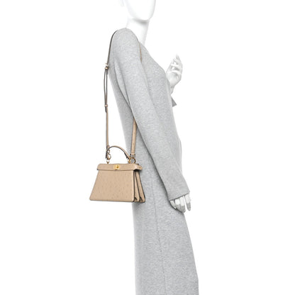 Ostrich Shiny Nappa Petite Peekaboo I SEE U Satchel Sasso
