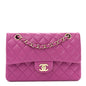Lambskin Quilted Small Double Flap Purple