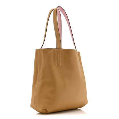 Veau Sikkim Swift Double Sens 28 Reversible Tote Rose Sakura Curry