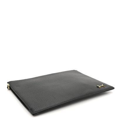 Calfskin Horsebit 1955 Wristlet Pouch Black