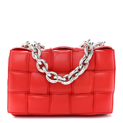 Lambskin Maxi Intreccio Padded Chain Cassette Crossbody Bag Nail Polish