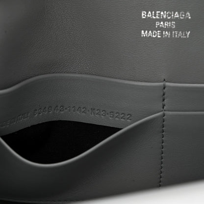 Smooth Calfskin Small Bel Air Clutch On Strap Cloud Grey