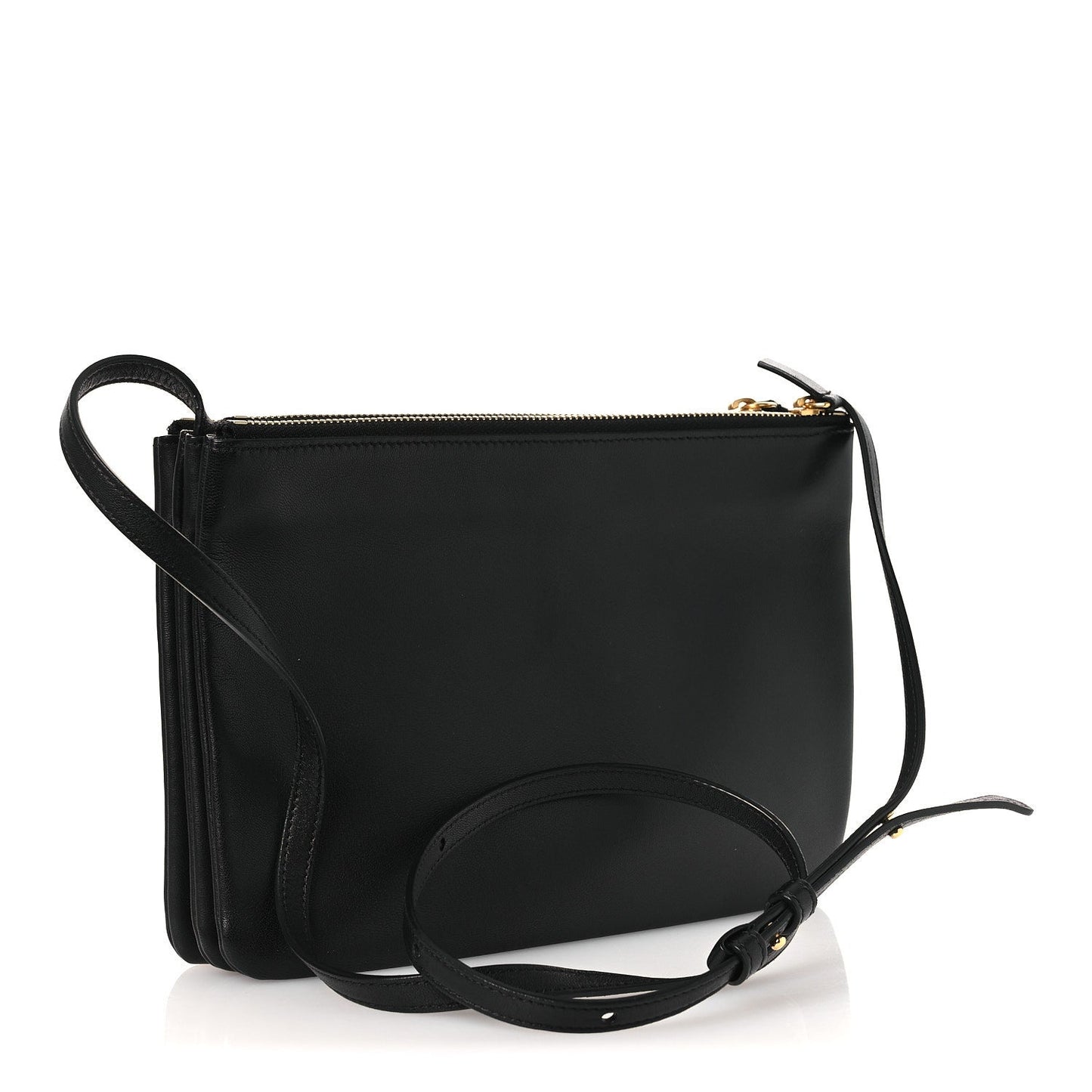 Lambskin Large Trio Crossbody Bag Black