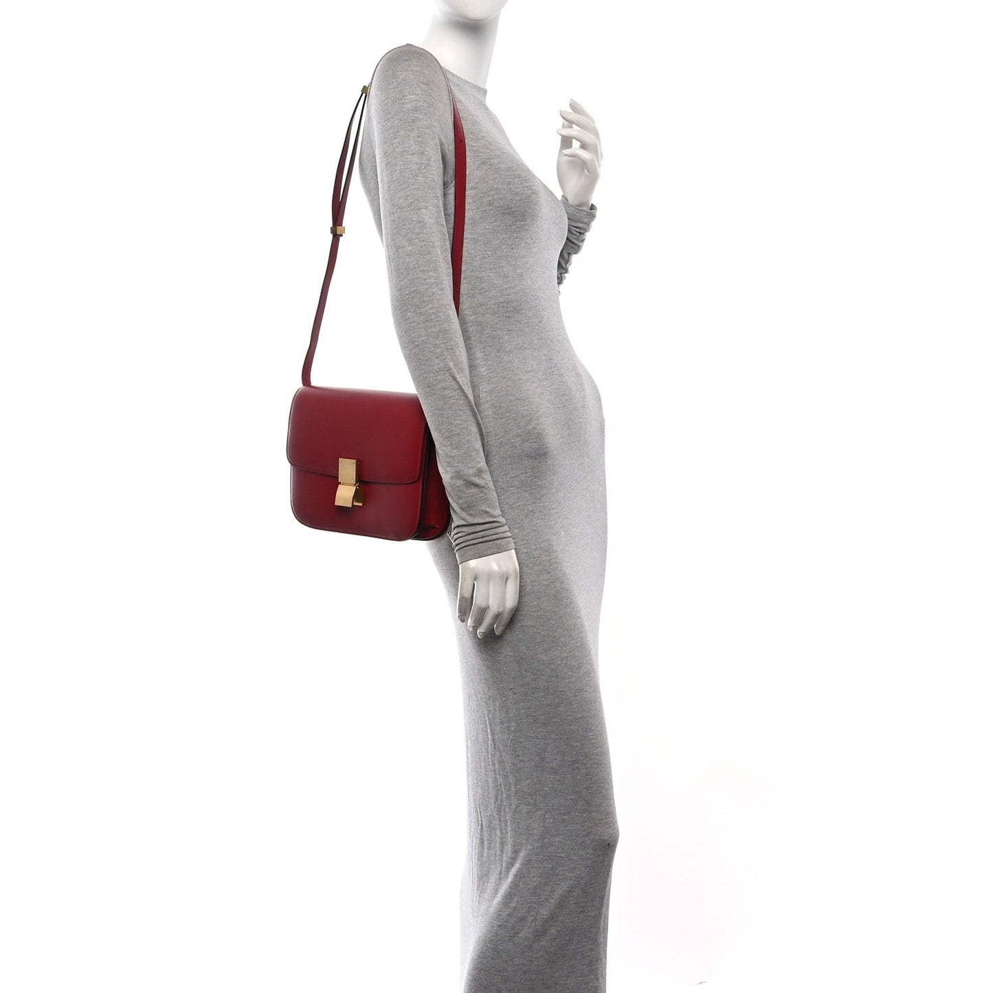 Box Calfskin Medium Classic Box Flap Bag Red