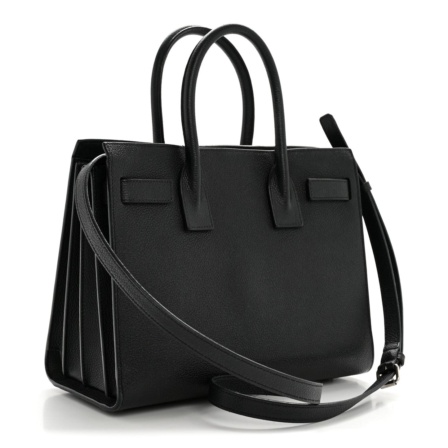 Grained Calfskin Baby Sac De Jour Black