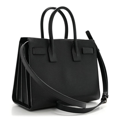 Grained Calfskin Baby Sac De Jour Black