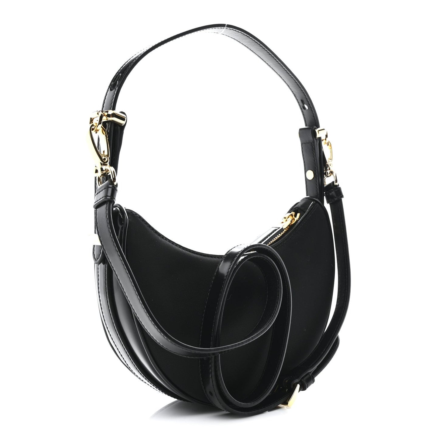 Re-Nylon Spazzolato Mini Arque Shoulder Bag Black