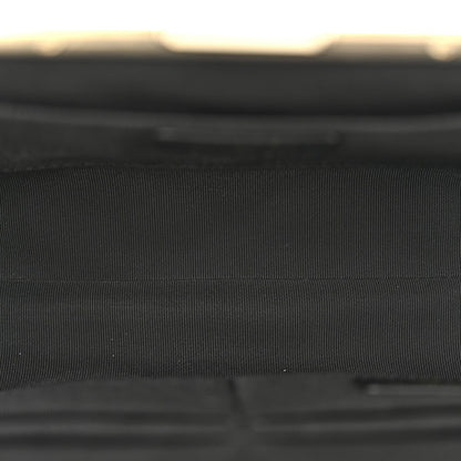 Tweed Quilted Kiss Lock Clutch Black