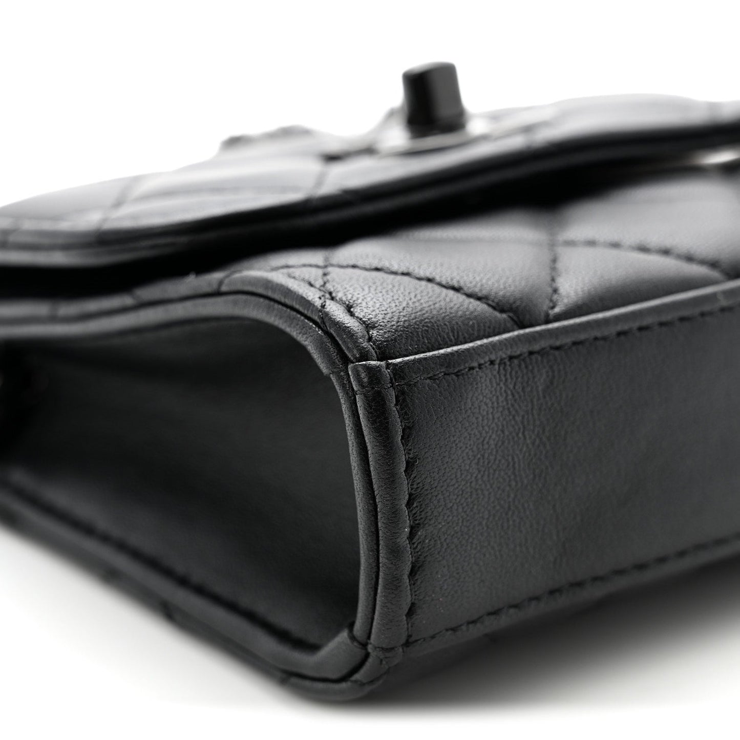 Lambskin Quilted Mini Trendy CC Chain Wallet So Black