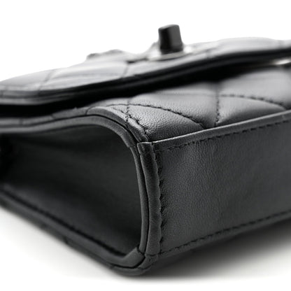 Lambskin Quilted Mini Trendy CC Chain Wallet So Black