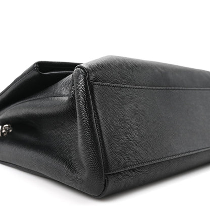 Grain De Poudre Medium West Hollywood Monogram Fold-Over Black