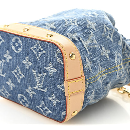 Monogram Denim Nano Noe Blue