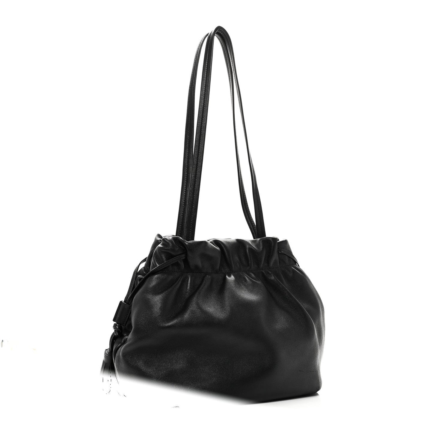 Nappa Drawstring Tote Black