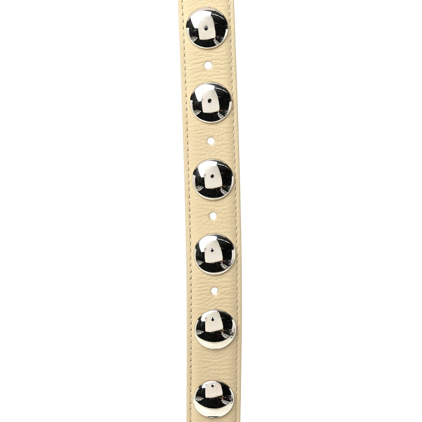 Calfskin Studded Benny Belt 80 32 Dark Ivory