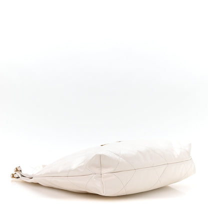 Shiny Calfskin Quilted Small Chanel 22 White
