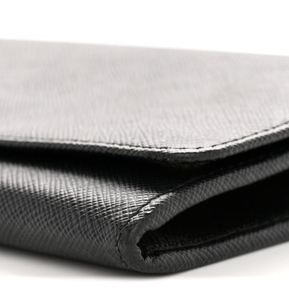 Saffiano Metal Oro Chain Wallet Black