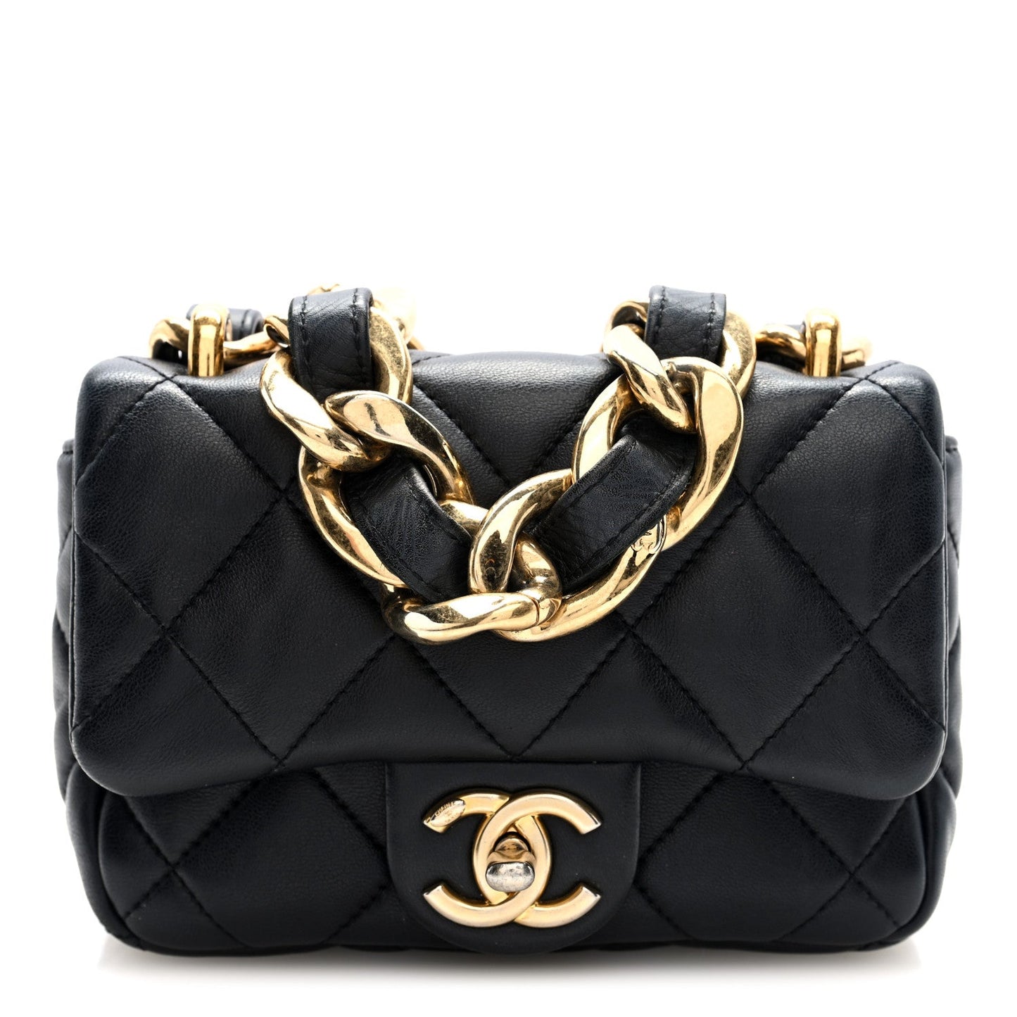 Lambskin Quilted Mini CC Funky Town Flap Black