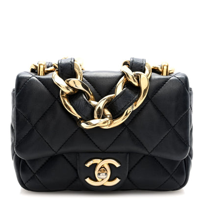 Lambskin Quilted Mini CC Funky Town Flap Black