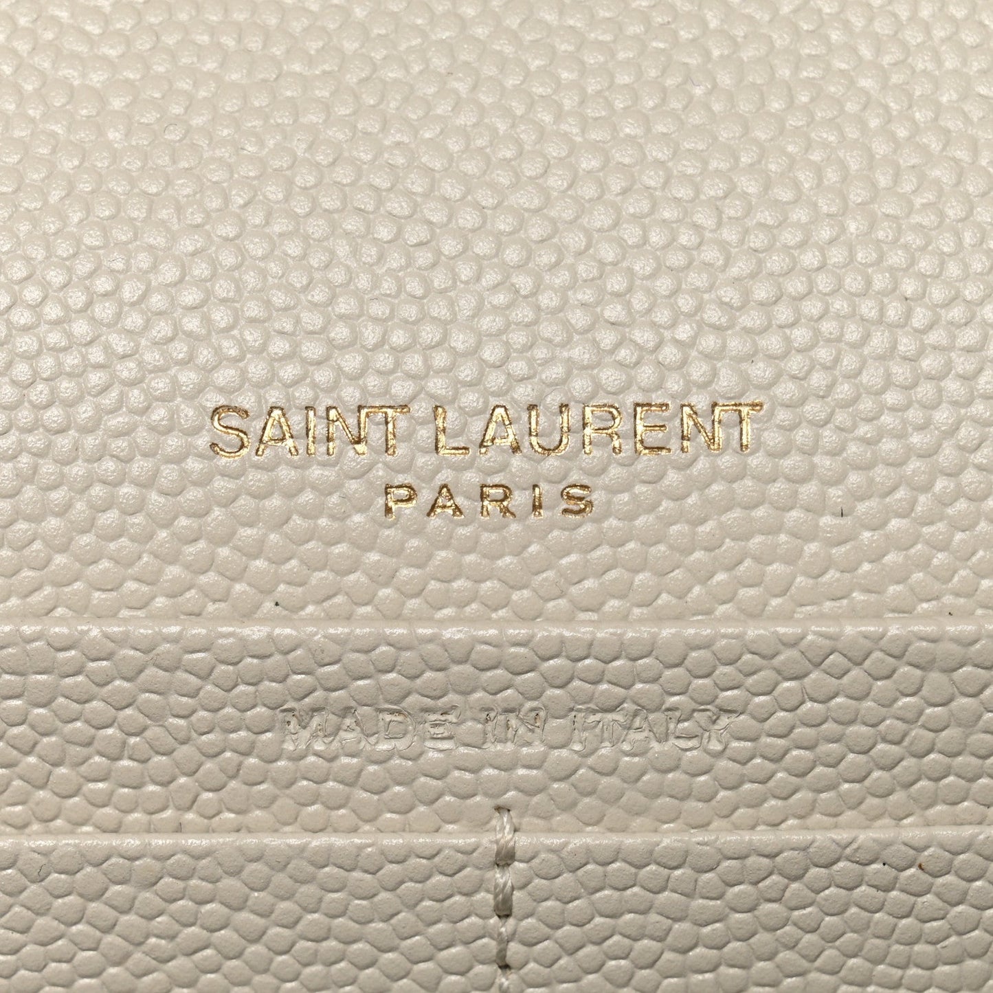 Grain De Poudre Matelasse Chevron Monogram Chain Wallet Crema Soft