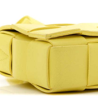 Lambskin Maxi Intrecciato Small Cassette Crossbody Bag Lemonade