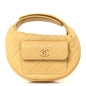 Caviar Quilted Polly Pocket Pouch Hobo Yellow